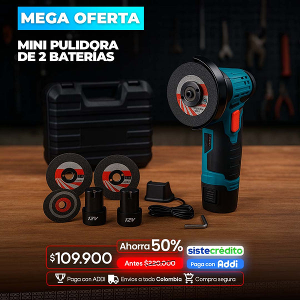 Mini pulidora con 2 baterias