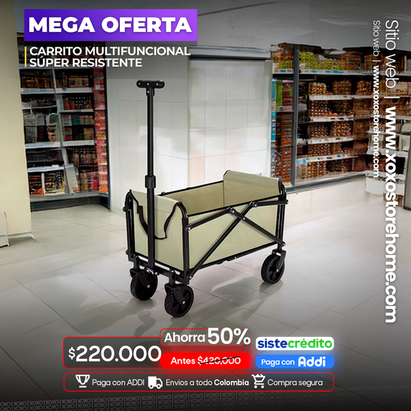 Carrito multifuncional plegable con ruedas