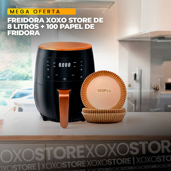 Freidora de aire XOXO STORE 8 litros + 100 papel de freidora