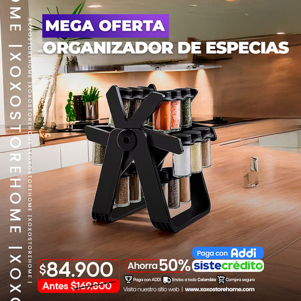 Organizador de condimentos carrusel 18 tarros