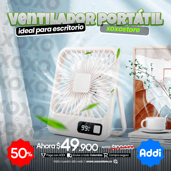 Portatil ventilador ideal para escritorios