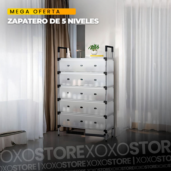 Organizador de zapatos de 5 niveles con tapa