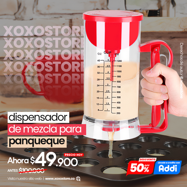 Dispensador manual para mezcla de panqueques