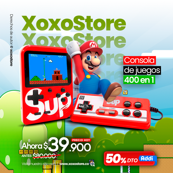 MINI CONSOLA GAME BOY 400 JUEGOS EN 1 + CONTROL