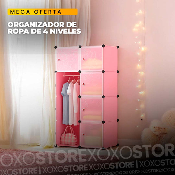 Closet plastico de 4 niveles con tapa